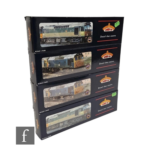 4029 - Four OO gauge Bachmann BR Class 25 diesel locomotives, 32-410 Class 25/2 blue 25 087, 32-401 Class 2... 