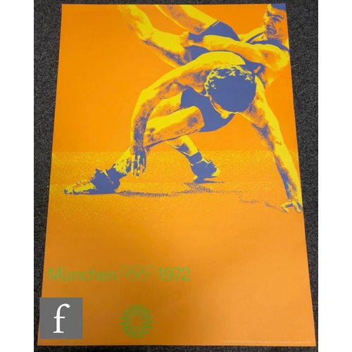 832 - After Otl Aicher (German, 1922-1991) - 'Weight lifting', poster for the Munich Olympic Games, 1972, ... 