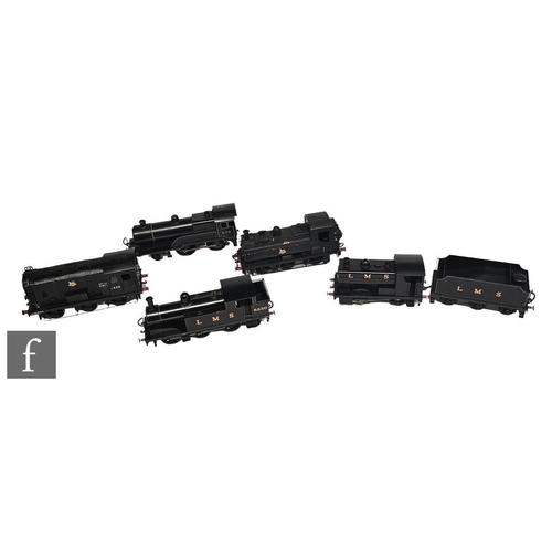 4075 - Five O gauge locomotives, including Leeds Model Co and kit built examples, including a 4-4-0 LMS bla... 