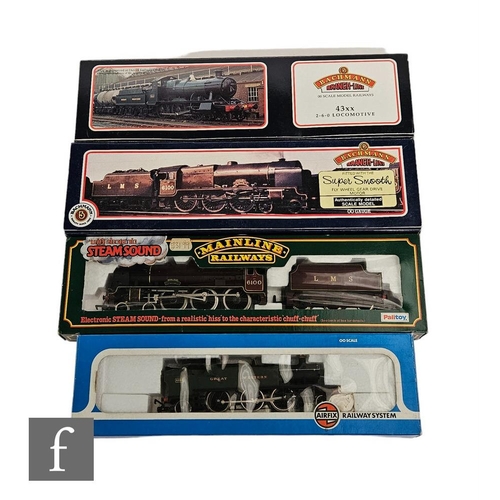 4091 - Four OO gauge locomotives, Mainline 37080 4-6-0 LMS maroon 'Royal Scot', Bachmann 31-276 4-6-0 LMS b... 