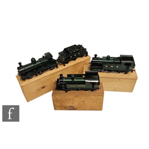 4105 - Three O gauge scratch built locomotives, 0-6-0T GWR green 704, 0-6-0T GWR green 666, and an unnamed ... 