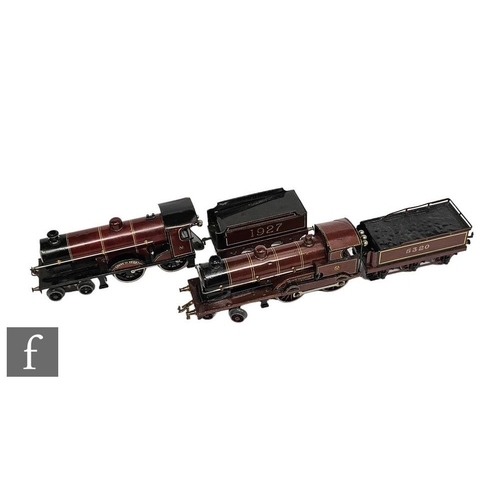 4115 - Two O gauge Bassett-Lowke clockwork locomotives, 4-4-0 LMS maroon 'Duke of York', repainted, and 4-4... 