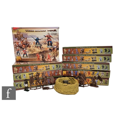 4163 - A collection of Miniatures Through the Ages Zulu War 1:32 scale plastic toy soldiers, boxed. (8)