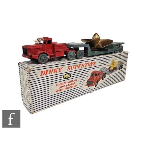 A Dinky 986 Mighty Antar Low Loader with Propeller Load, in red