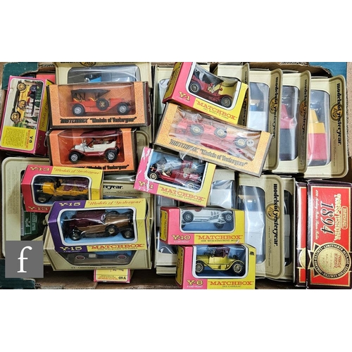 4351 - A collection of Matchbox Models of Yesteryear in woodgrain, cream and maroon boxes, with assorted Le... 