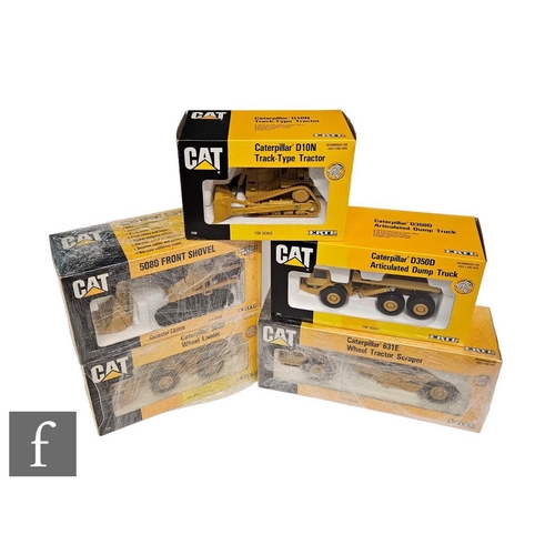 4375 - Five ERTL Caterpillar 1:50 scale diecast models, comprising 2436 D10N Track-Type Tractor, 2435 988B ... 