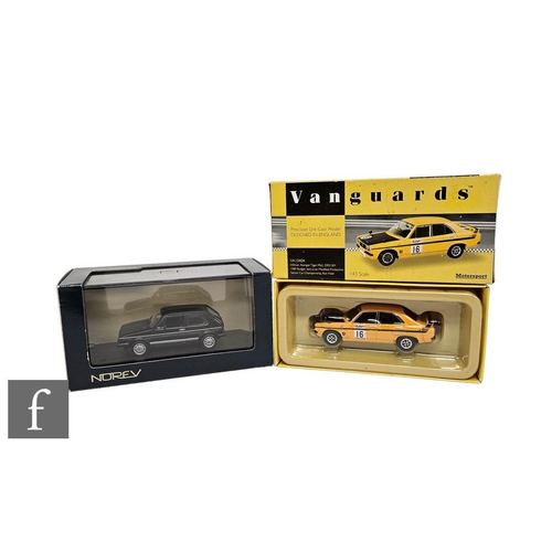 4398 - Two 1:43 scale diecast models, Norev 840041 Volkswagen Golf GTI Pirelli 1984 and Vanguards Motorspor... 