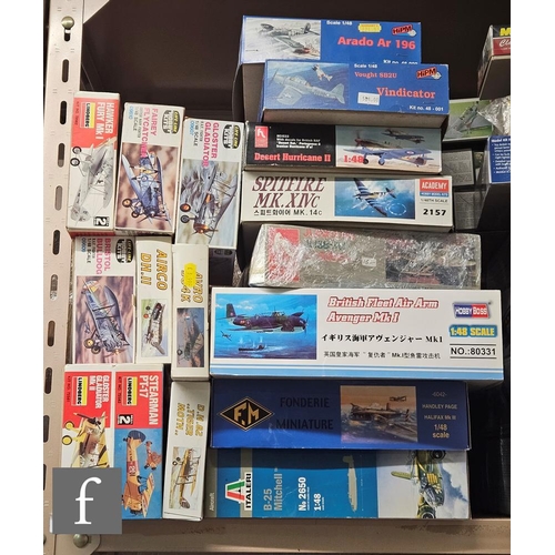 4402 - A collection of 1:48 scale plastic model kits, all military aircraft, to include Hobby Boss, Italeri... 