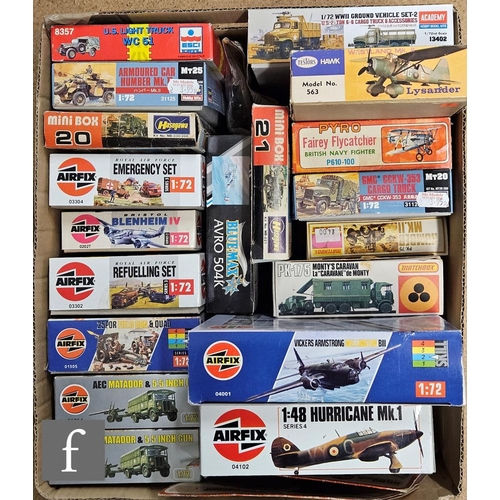 4409 - A collection of plastic model kits, all military related, by Airfix, Matchbox and similar, mostly 1:... 