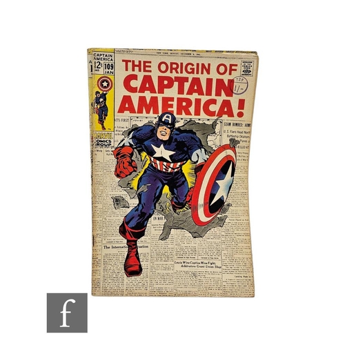 4458 - Two issues of Marvel Captain America, #109 January 1969, original of Captain America, and #110 Febru... 