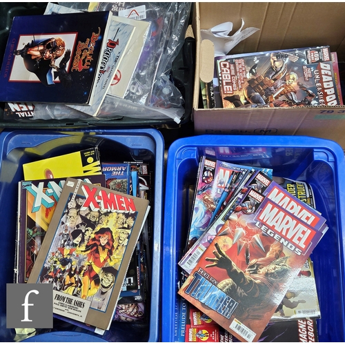 4460 - A collection of modern age comics and graphic novels to include Marvel Legends, Wolverine and Deadpo... 