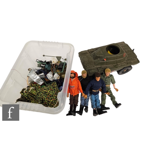 4462 - Four Palitoy Action Man figures, with a selection of clothing and accessories including a Cherilea t... 