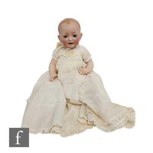 4486 - An early 20th Century Kestner character baby doll, solid dome bisque socket head, sleeping blue eyes... 