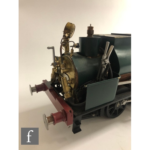 4128 - A scratch built 3 1/2 inch gauge 0-4-0 tank locomotive, copper boiler finished in green livery, no c... 