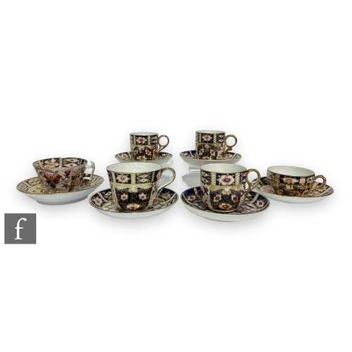 118 - A collection of 19th and 20th Century Royal Crown Derby porcelain coffee and tea cups and saucers al... 