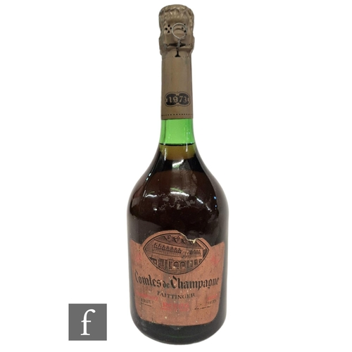 412 - One bottle of Taittinger Comtes de Champagne, Rose, 1973, 75cl.