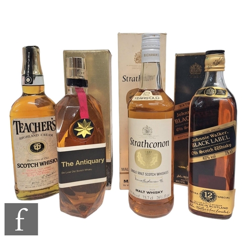 419 - A collection of Scottish whiskies, to include Johnnie Walker Black label 12 years aged, Strathconon ... 