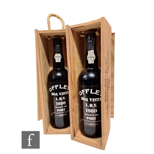 439 - Two boxed bottles of Offley Boa Vista 1980 vintage port, bottled 1985, 75cl. (2)