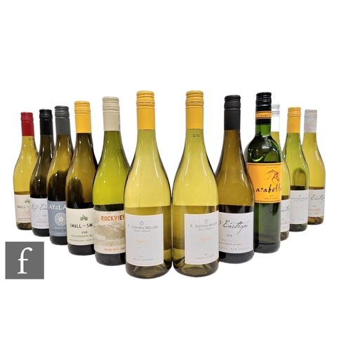 444 - Twelve bottles of new world white wines including New Zealand, Californian, South African, including... 