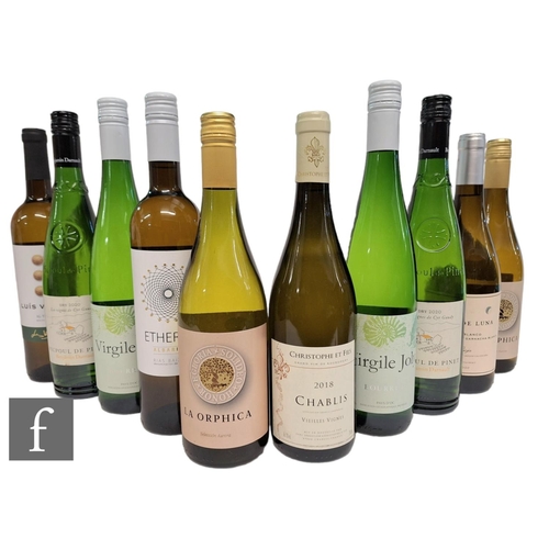 446 - Ten bottles of French white wine, to include Chablis, Rjoja and Sauvignon Blanc. (10)