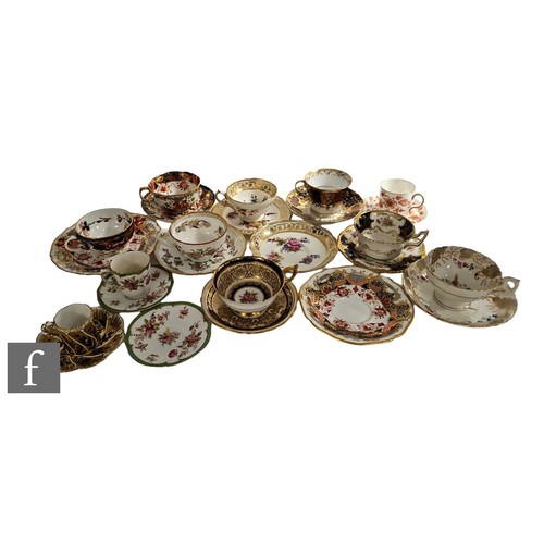 181 - A collection of 19th Century and later china tea and coffee cups and saucers, mostly English, most d... 