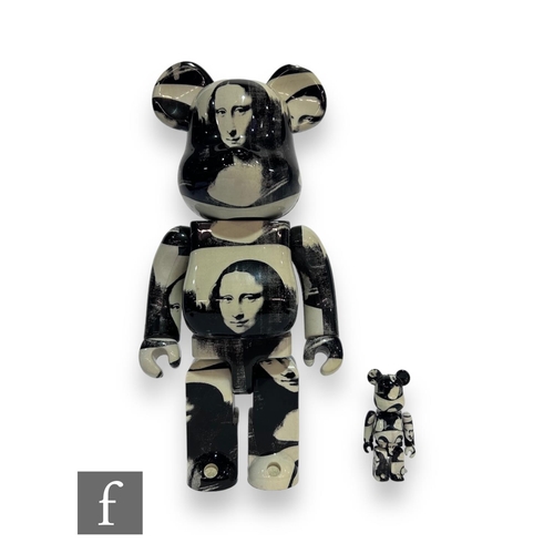 356 - A Bearbrick Andy Warhol Double Mona Lisa 100% and 400% Set, to include two adjustable cast vinyl fig... 