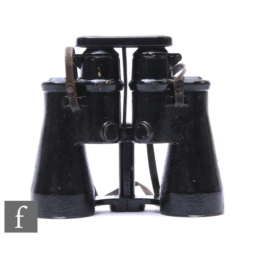 282 - A World War Two U-Boat Commanders pair of BJC binoculars, 8 x 60, serial No 48812, black Bakelite le... 