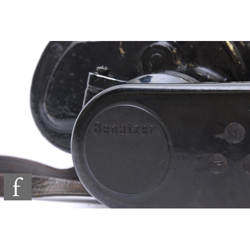 282 - A World War Two U-Boat Commanders pair of BJC binoculars, 8 x 60, serial No 48812, black Bakelite le... 