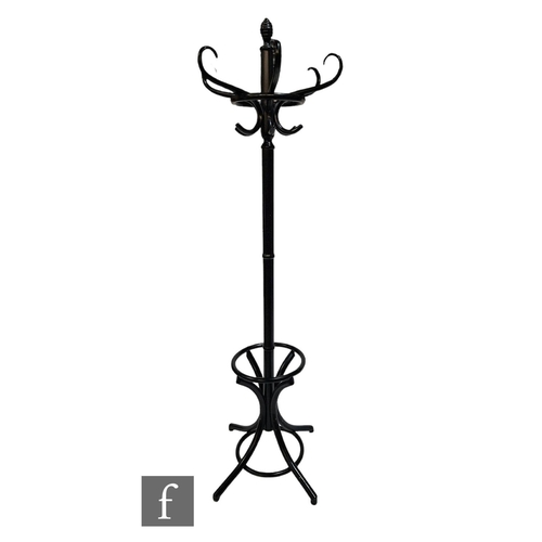 576 - An ebonised bentwood hat stand, height 185cm.