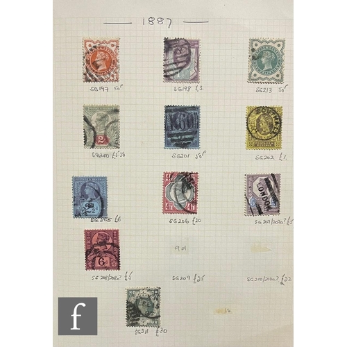 560 - A collection of Great Britain postage stamps, mainly used but also some unused examples, Queen Victo... 