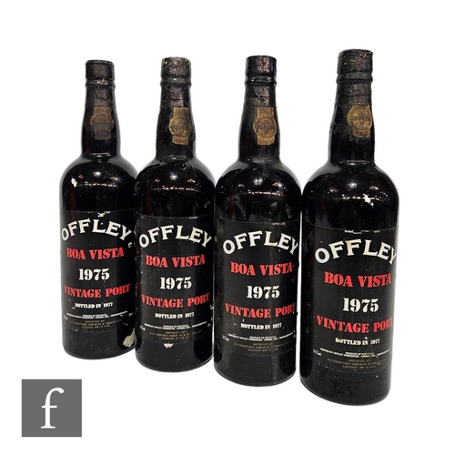 435 - Four bottles of Offley Boa Vista 1975 vintage port, bottled in 1977, embossed capsule, 75cl. (4)