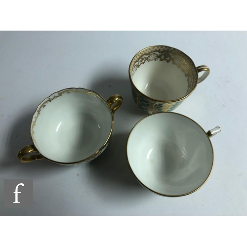 163 - A collection of 19th Century and later china tea cups and saucers from Coalport, Cauldon, Davenport ... 