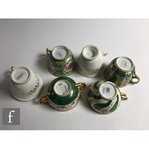 163 - A collection of 19th Century and later china tea cups and saucers from Coalport, Cauldon, Davenport ... 