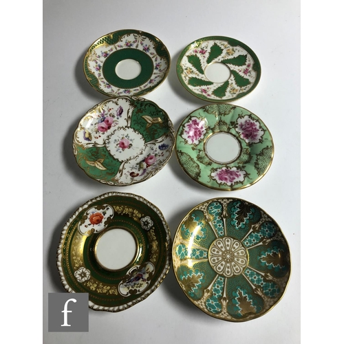 163 - A collection of 19th Century and later china tea cups and saucers from Coalport, Cauldon, Davenport ... 