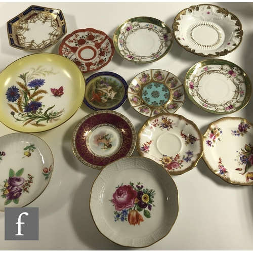 180 - A collection of 19th Century and later china tea and coffee cups and saucers, mostly continental, al... 