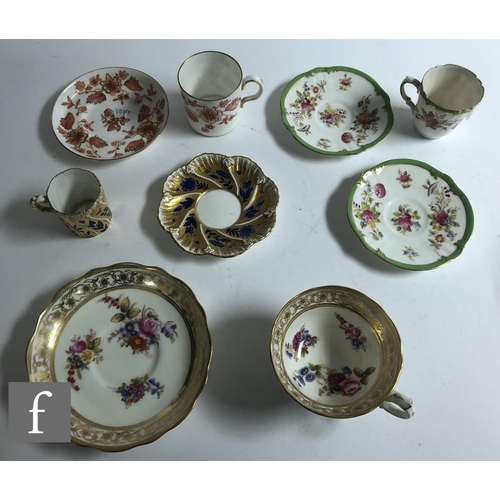 181 - A collection of 19th Century and later china tea and coffee cups and saucers, mostly English, most d... 