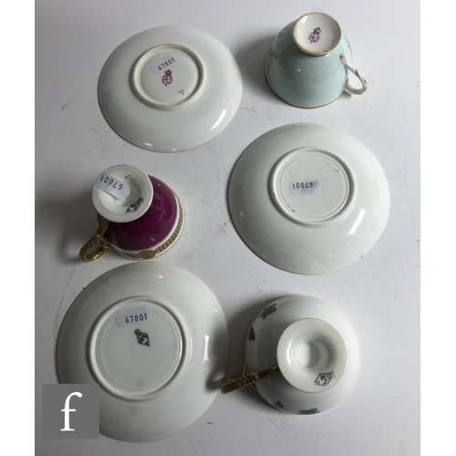 182 - A collection of 19th Century and later china tea and coffee cups and saucers, to include some decora... 