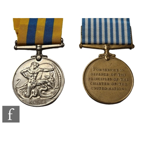 274 - A Korea medal to Pte D.H Preece Kings Shropshire Light Infantry and a United Nations Korea medal. (2... 