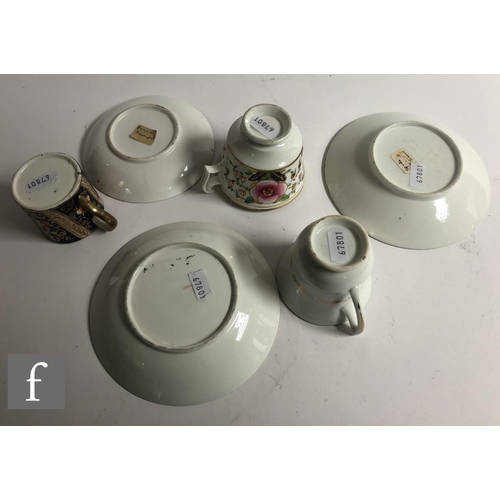 168 - A collection of 19th Century and later Staffordshire china tea and coffee cups and saucers, all hand... 