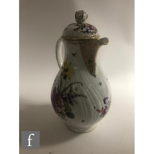 156 - A collection of late 19th to early 20th Century Dresden porcelain to comprise large coffee pot, larg... 