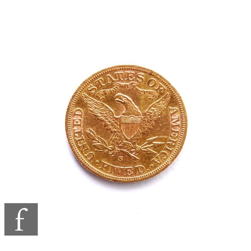 255 - United States of America - A gold five dollar half eagle, 1901, Liberty head, San Francisco Mint mar... 