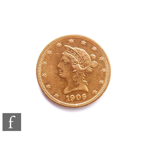 264 - United States of America - A gold ten dollars, 1906, Liberty head and eagle, 17g.