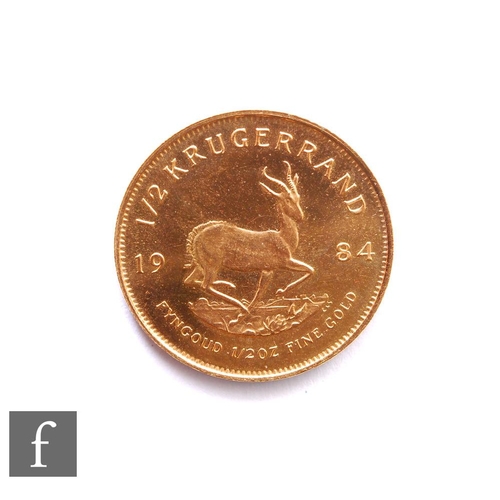 266 - South Africa - A half ounce gold Krugerrand, 1984, 17g.