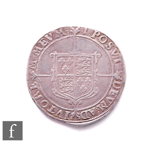 282 - Elizabeth I (1558-1603) - A crown, sixth issue, crowned bust facing left holding sceptre and orb, th... 