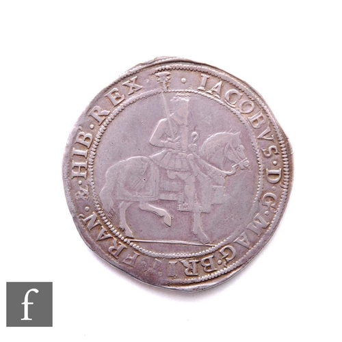 283 - James VI (1567-1625) - A Scottish sixty shillings, third coinage, mint mark thistle, king crowned in... 