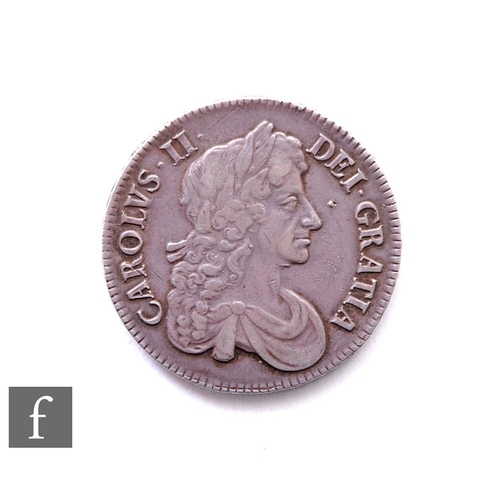 289 - Charles II (1660-1685) - A crown, 1679, fourth laureate and draped bust facing ring, reverse crowned... 