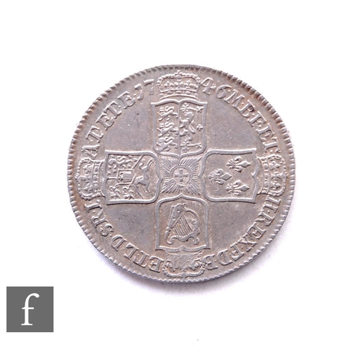 300 - George II (1727-1760) - A half crown, Lima, 1746, old laureate and draped bust left, Lima below, rev... 