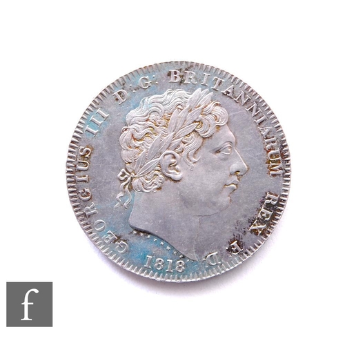 301 - George III (1760 -1820) - A crown, 1818, laureate head facing right date below, George & Dragon ... 