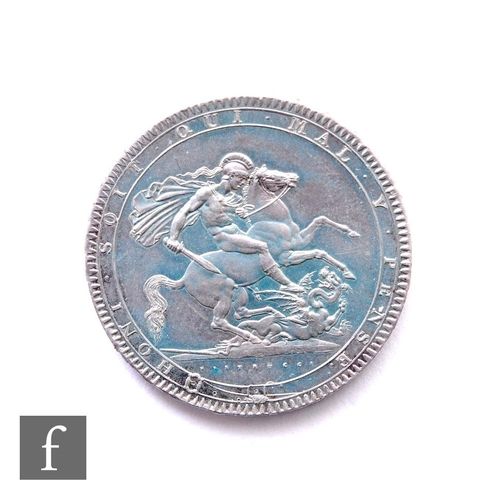 301 - George III (1760 -1820) - A crown, 1818, laureate head facing right date below, George & Dragon ... 