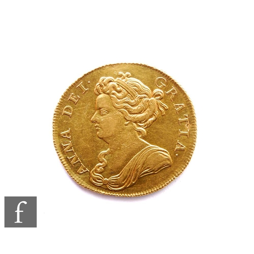 390 - Anne (1702-1714) - A two-Guineas, 1713, draped bust diademed facing left, reverse crowned shields wi... 